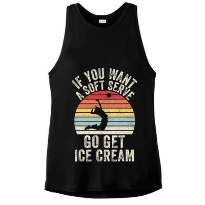 Retro If You Want A Soft Serve Go Get Ice Cream Volleyball Ladies PosiCharge Tri-Blend Wicking Tank