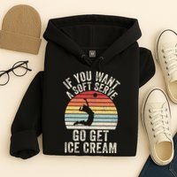 Retro If You Want A Soft Serve Go Get Ice Cream Volleyball Hoodie