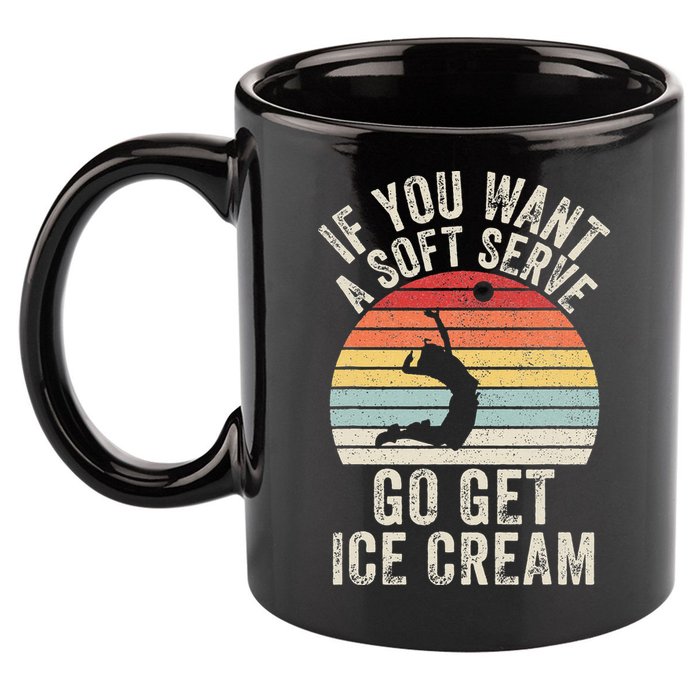 Retro If You Want A Soft Serve Go Get Ice Cream Volleyball 11oz C Handle Ceramic Mug