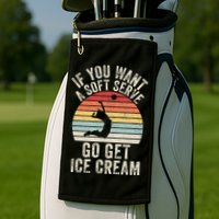 Retro If You Want A Soft Serve Go Get Ice Cream Volleyball Golf Towel