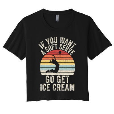 Retro If You Want A Soft Serve Go Get Ice Cream Volleyball Crop Top