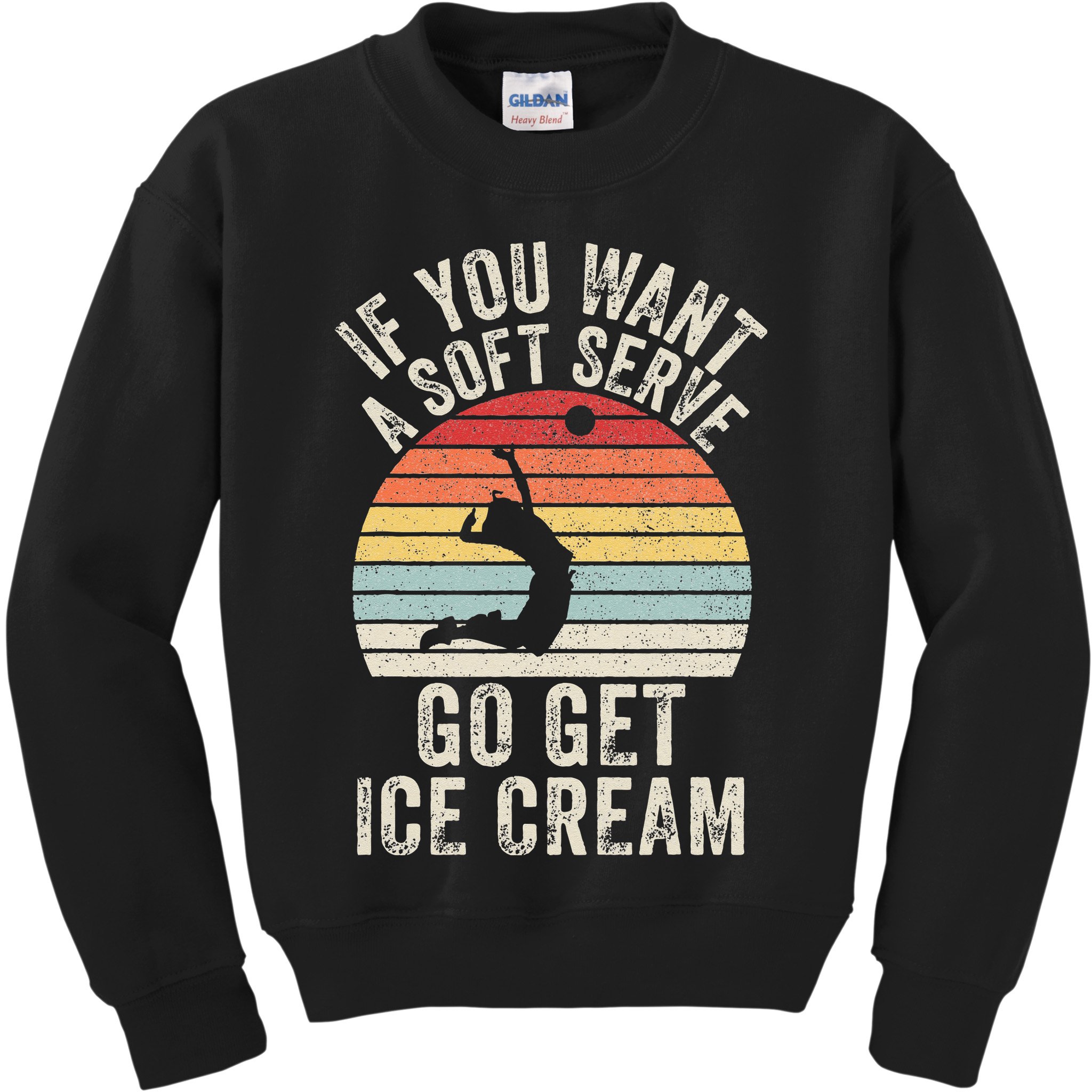 Retro If You Want A Soft Serve Go Get Ice Cream Volleyball Kids Sweatshirt