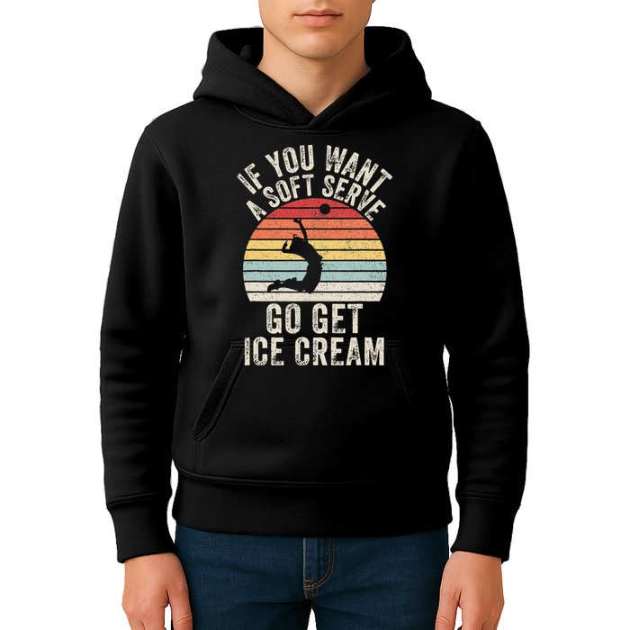 Retro If You Want A Soft Serve Go Get Ice Cream Volleyball Kids Hoodie