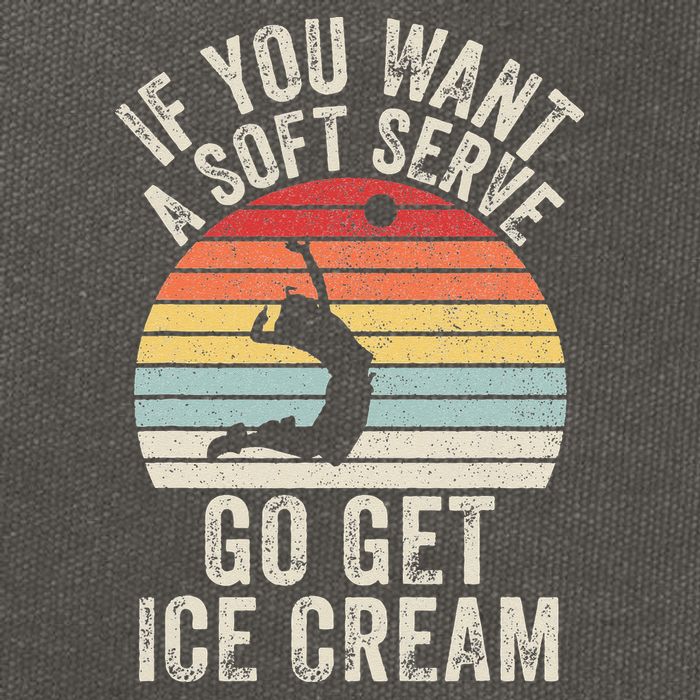 Retro If You Want A Soft Serve Go Get Ice Cream Volleyball Cotton Canvas Backpack