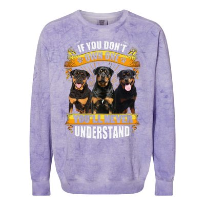 Rottweiler If You Don't Own One You'll Never Understand Colorblast Crewneck Sweatshirt