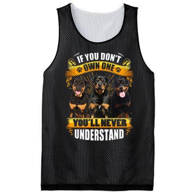 Rottweiler If You Don't Own One You'll Never Understand Mesh Reversible Basketball Jersey Tank