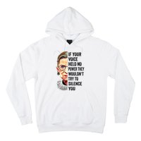 Rbg If Your Voice Held No Power They WouldnT Try To Silence Premium Hoodie