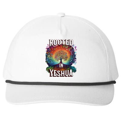 Rooted In Yeshua Meaningful Gift Snapback Five-Panel Rope Hat