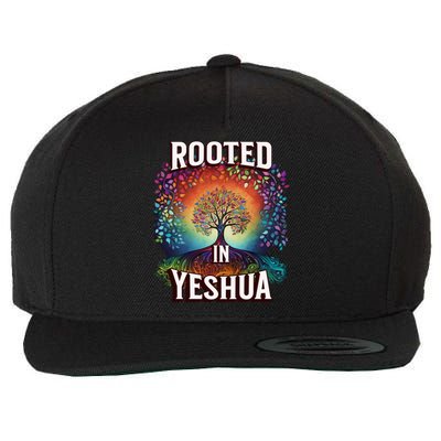 Rooted In Yeshua Meaningful Gift Wool Snapback Cap