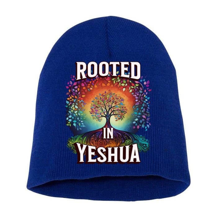 Rooted In Yeshua Meaningful Gift Short Acrylic Beanie