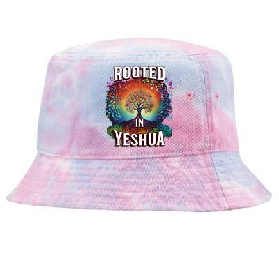 Rooted In Yeshua Meaningful Gift Tie-Dyed Bucket Hat