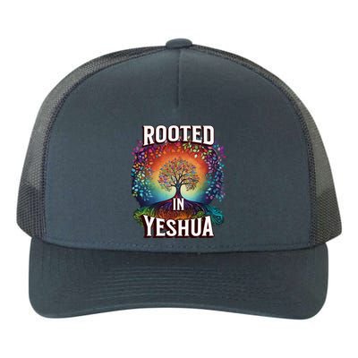 Rooted In Yeshua Meaningful Gift Yupoong Adult 5-Panel Trucker Hat