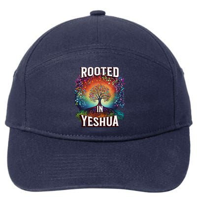 Rooted In Yeshua Meaningful Gift 7-Panel Snapback Hat