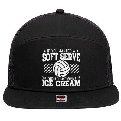 Retro If You Want A Soft Serve Go Get Ice Cream Volleyball 7 Panel Mesh Trucker Snapback Hat
