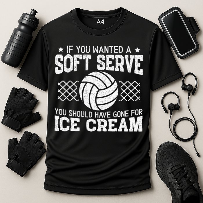 Retro If You Want A Soft Serve Go Get Ice Cream Volleyball Cooling Performance Crew T-Shirt