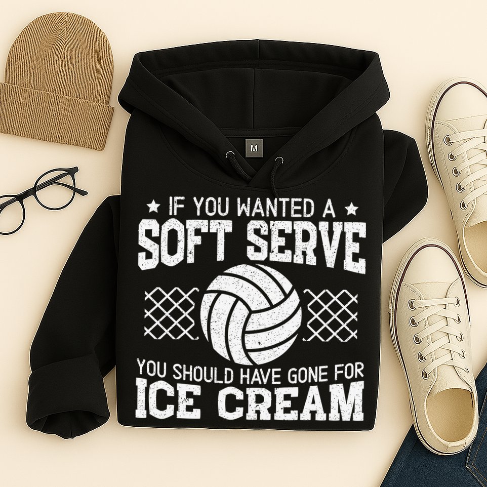 Retro If You Want A Soft Serve Go Get Ice Cream Volleyball Hoodie