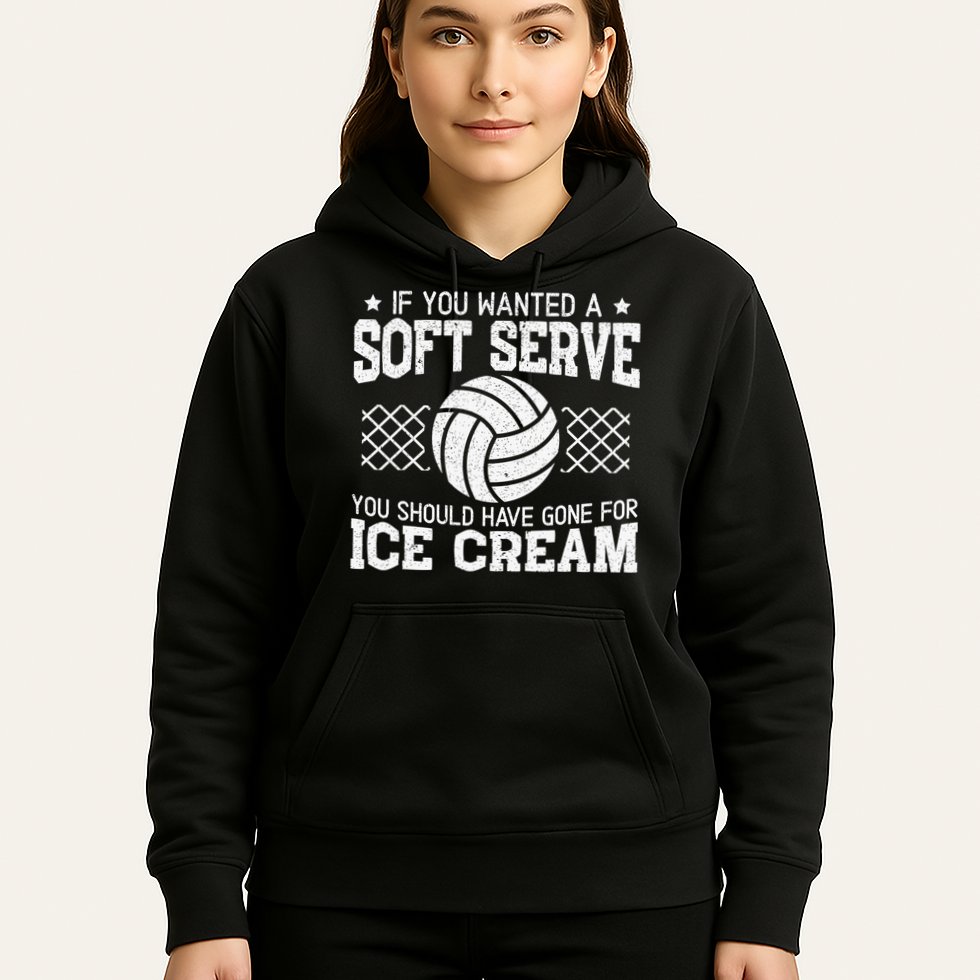 Retro If You Want A Soft Serve Go Get Ice Cream Volleyball Hoodie