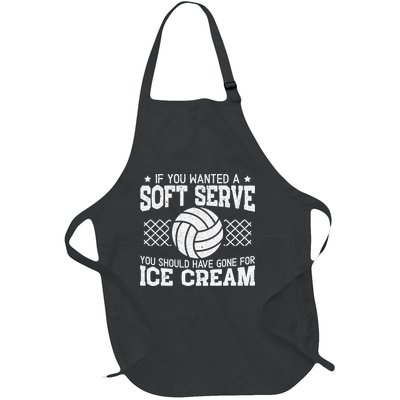 Retro If You Want A Soft Serve Go Get Ice Cream Volleyball Full-Length Apron With Pockets