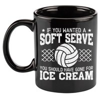 Retro If You Want A Soft Serve Go Get Ice Cream Volleyball 11oz C Handle Ceramic Mug