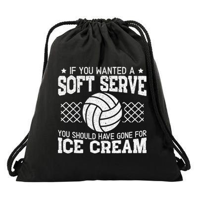 Retro If You Want A Soft Serve Go Get Ice Cream Volleyball Drawstring Bag