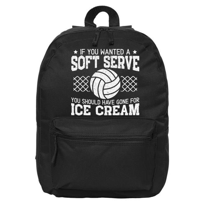 Retro If You Want A Soft Serve Go Get Ice Cream Volleyball 16 in Basic Backpack