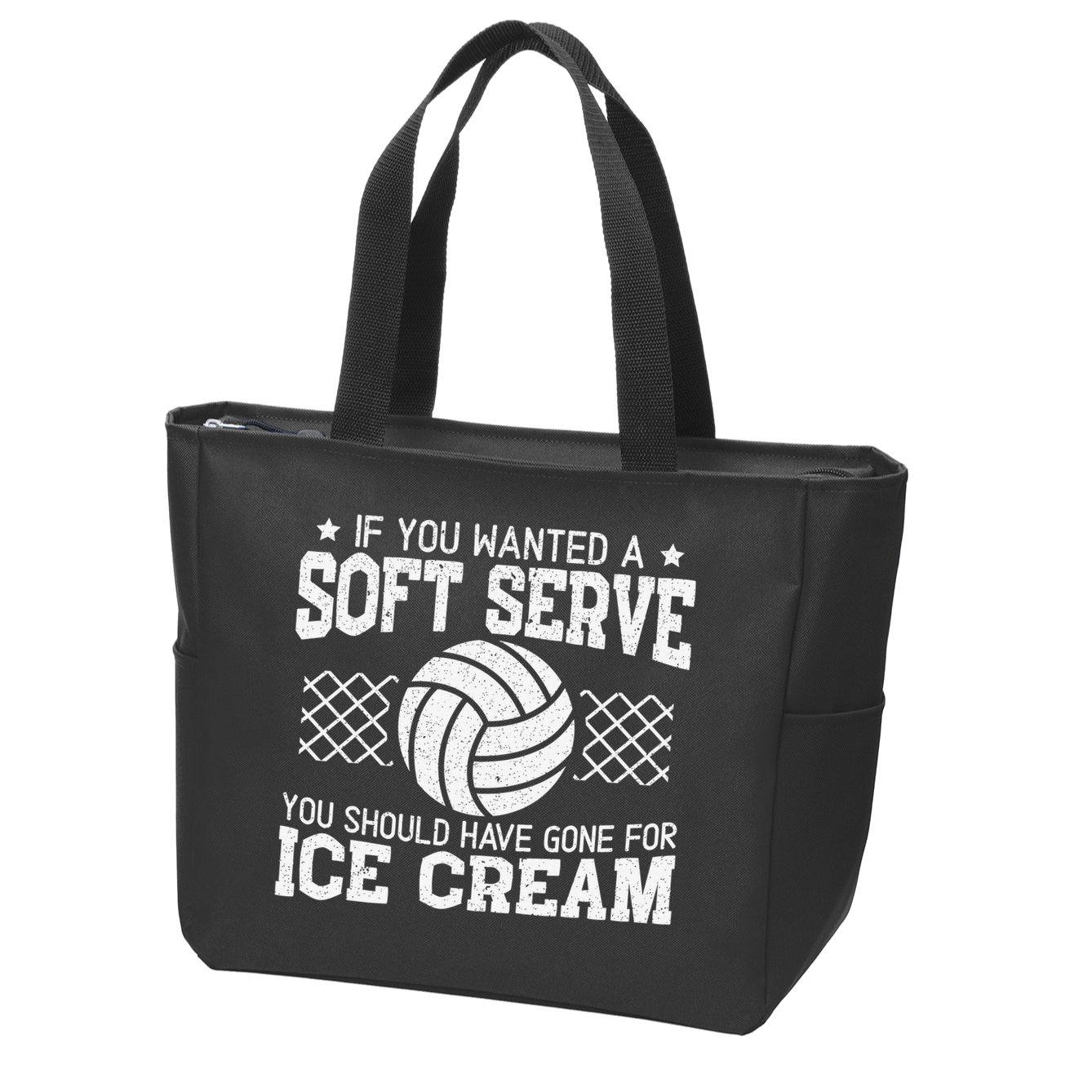 Retro If You Want A Soft Serve Go Get Ice Cream Volleyball Zip Tote Bag