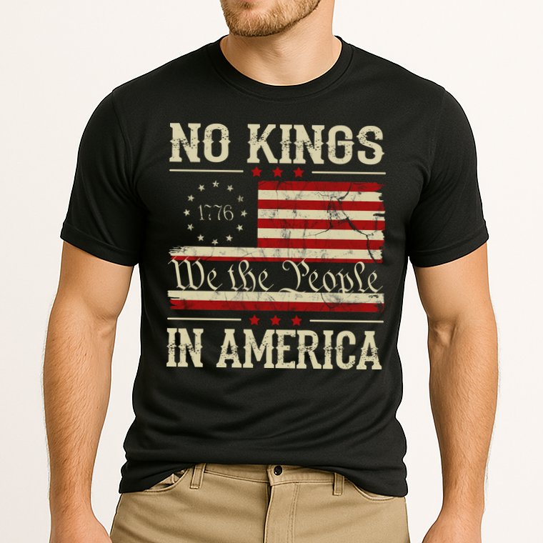 Retro June 14th No Kings In America 1776 USA Flag Performance Shirt