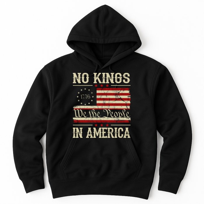 Retro June 14th No Kings In America 1776 USA Flag Hoodie
