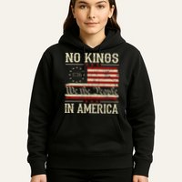 Retro June 14th No Kings In America 1776 USA Flag Hoodie
