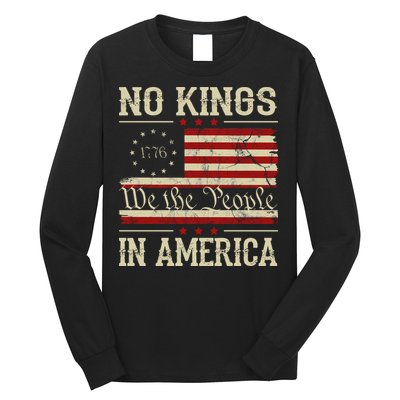 Retro June 14th No Kings In America 1776 USA Flag Long Sleeve Shirt