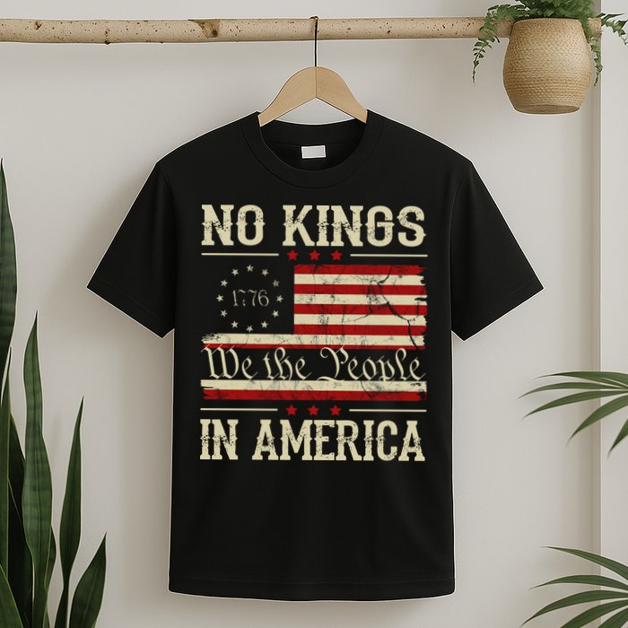 Retro June 14th No Kings In America 1776 USA Flag T-Shirt