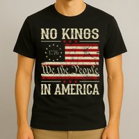 Retro June 14th No Kings In America 1776 USA Flag T-Shirt