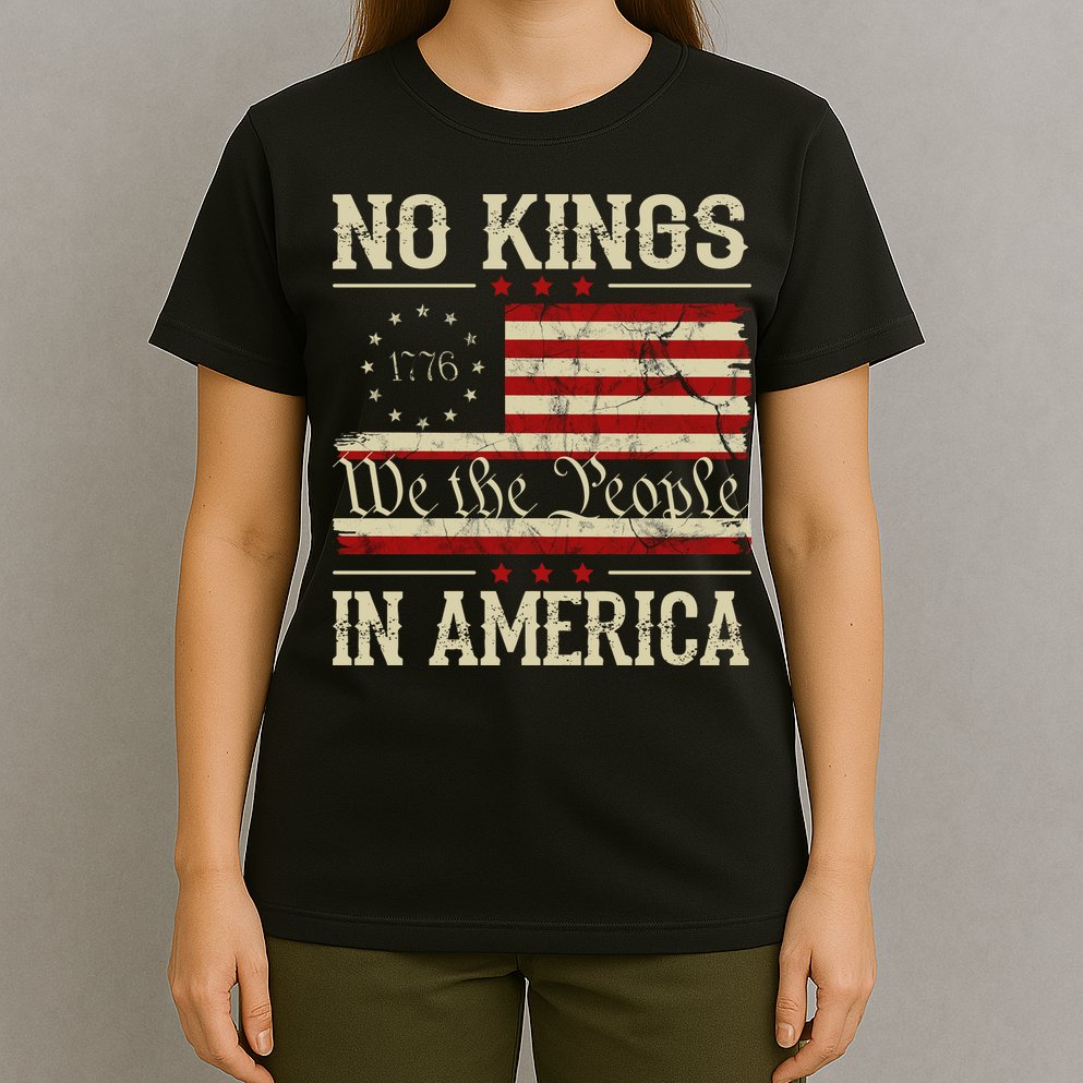 Retro June 14th No Kings In America 1776 USA Flag T-Shirt