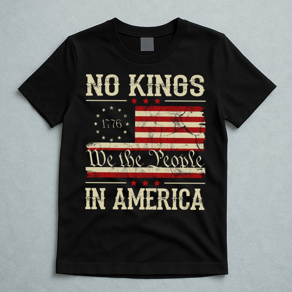 Retro June 14th No Kings In America 1776 USA Flag T-Shirt