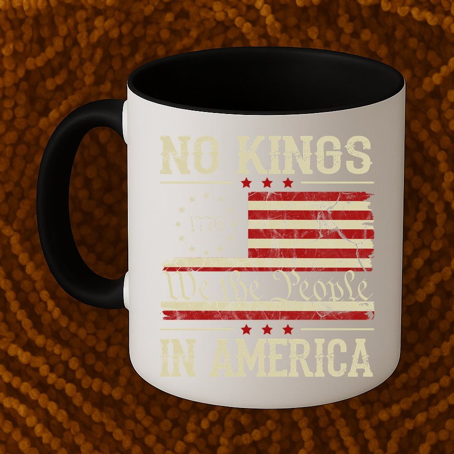 Retro June 14th No Kings In America 1776 USA Flag Mug