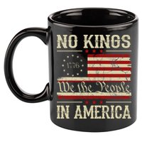 Retro June 14th No Kings In America 1776 USA Flag 11oz C Handle Ceramic Mug