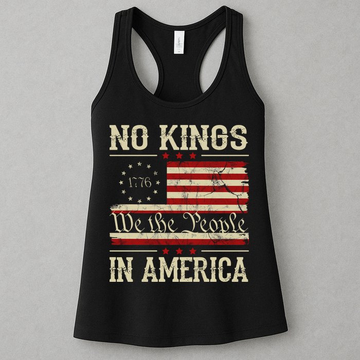 Retro June 14th No Kings In America 1776 USA Flag Womens Tank Top
