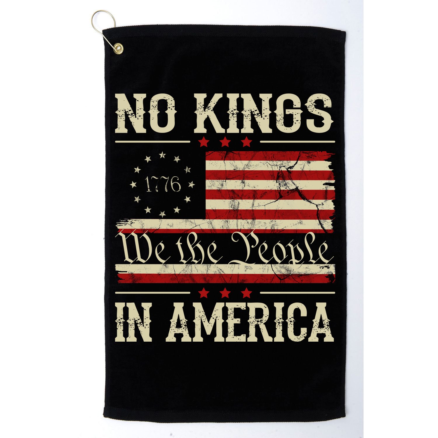 Retro June 14th No Kings In America 1776 USA Flag Golf Towel