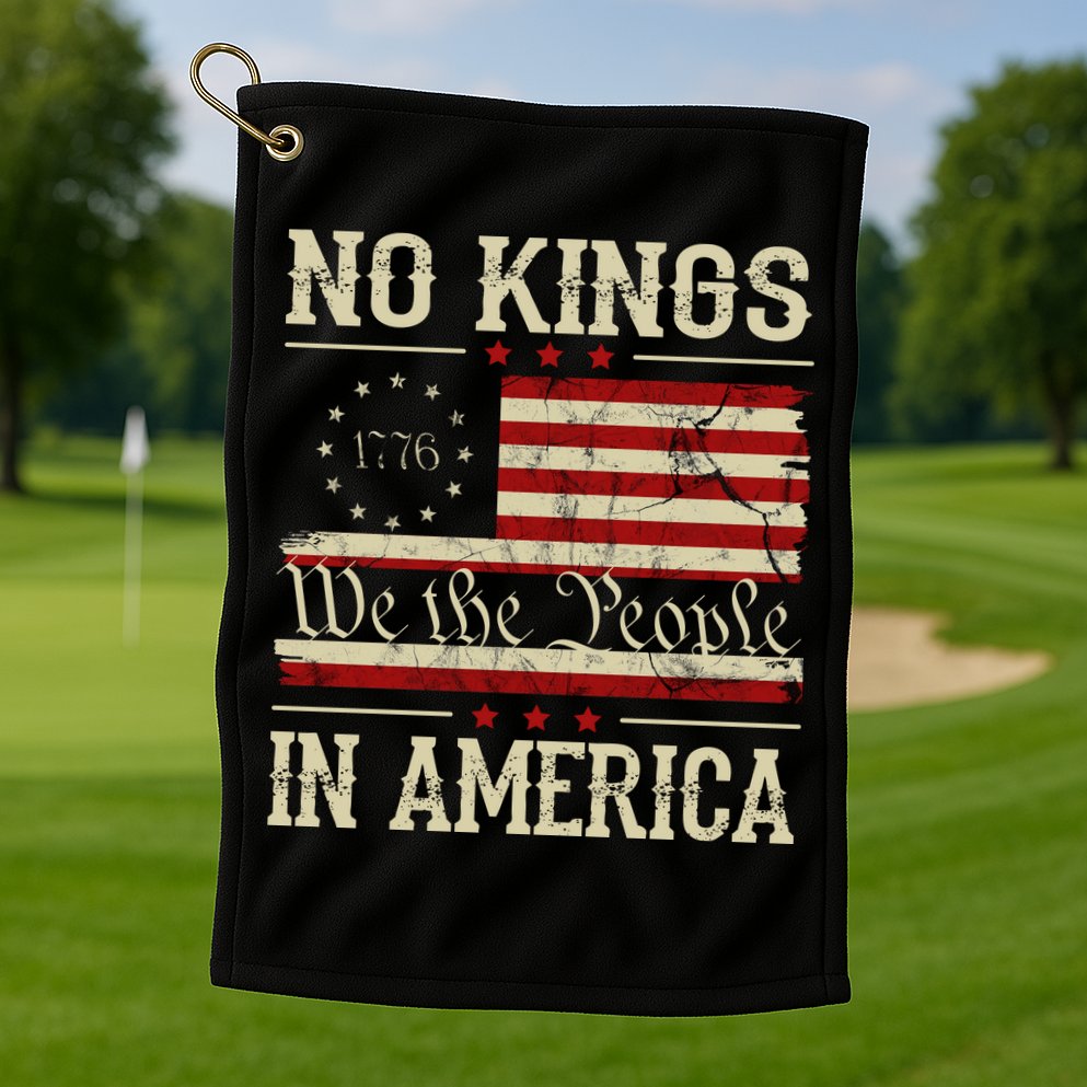 Retro June 14th No Kings In America 1776 USA Flag Golf Towel