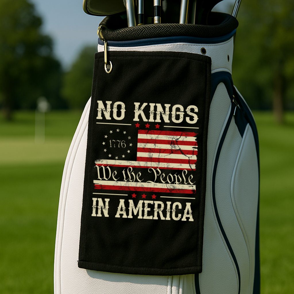 Retro June 14th No Kings In America 1776 USA Flag Golf Towel