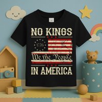 Retro June 14th No Kings In America 1776 USA Flag Toddler T-Shirt