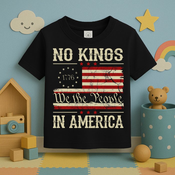 Retro June 14th No Kings In America 1776 USA Flag Toddler T-Shirt