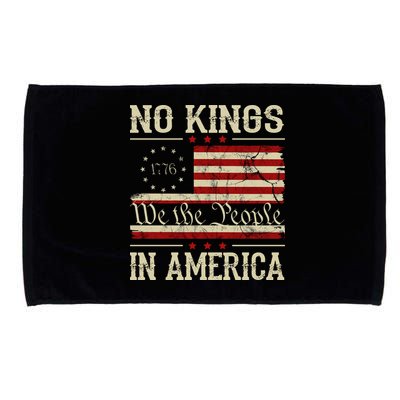 Retro June 14th No Kings In America 1776 USA Flag Microfiber Hand Towel