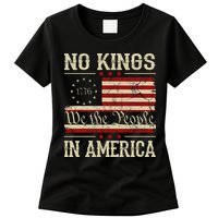 Retro June 14th No Kings In America 1776 USA Flag Womens T-Shirt