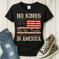 Retro June 14th No Kings In America 1776 USA Flag Womens T-Shirt