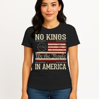 Retro June 14th No Kings In America 1776 USA Flag Womens T-Shirt