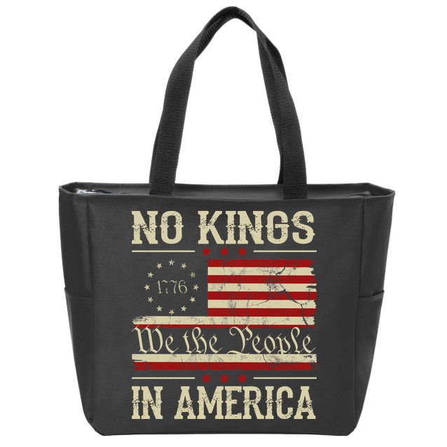 Retro June 14th No Kings In America 1776 USA Flag Zip Tote Bag
