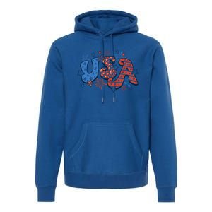 Retro July 4th Party In The Usa Firework American Patriot Gift Premium Hoodie