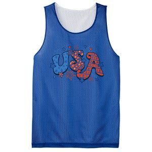 Retro July 4th Party In The Usa Firework American Patriot Gift Mesh Reversible Basketball Jersey Tank