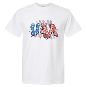 Retro July 4th Party In The Usa Firework American Patriot Gift Garment-Dyed Heavyweight T-Shirt